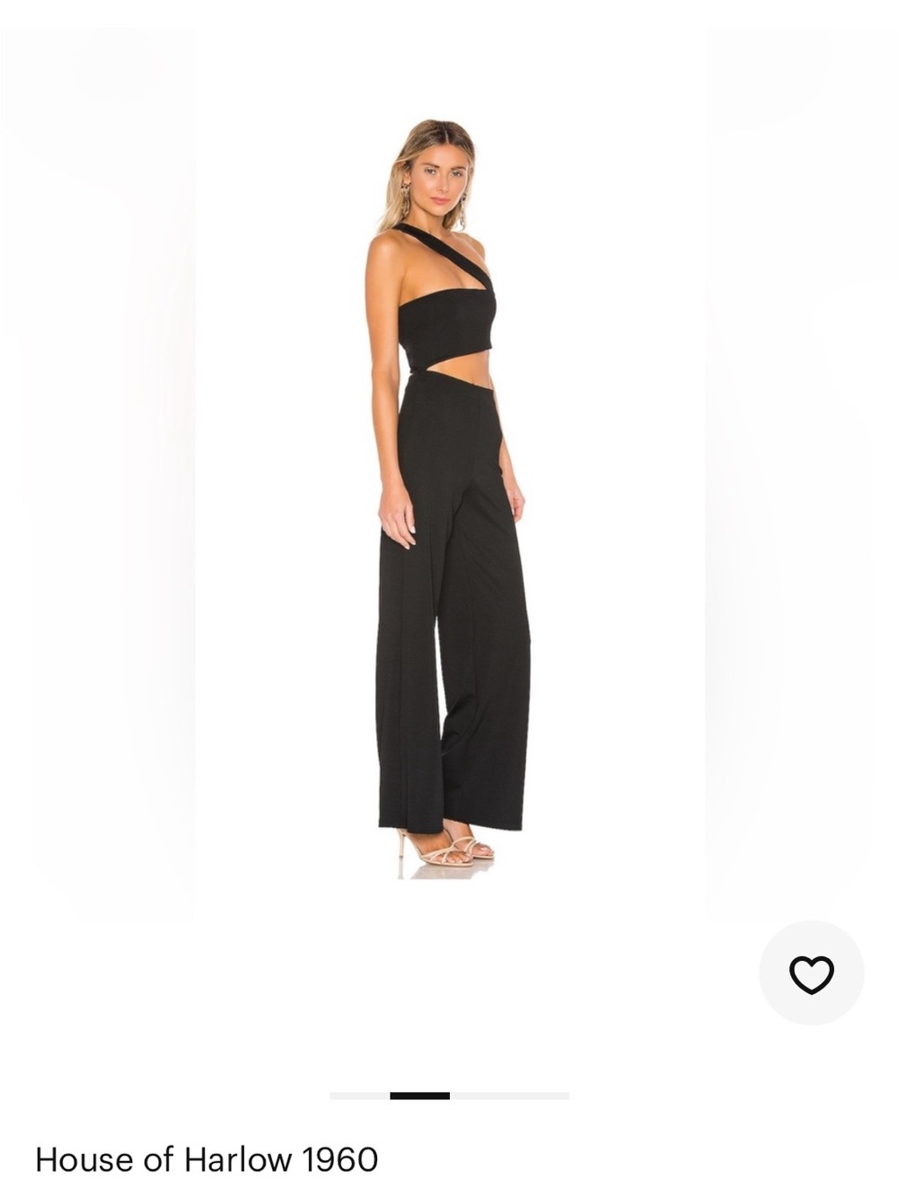 House of Harlow 1960 Black Asymmetric One-Shoulder Cutout Jumpsuit